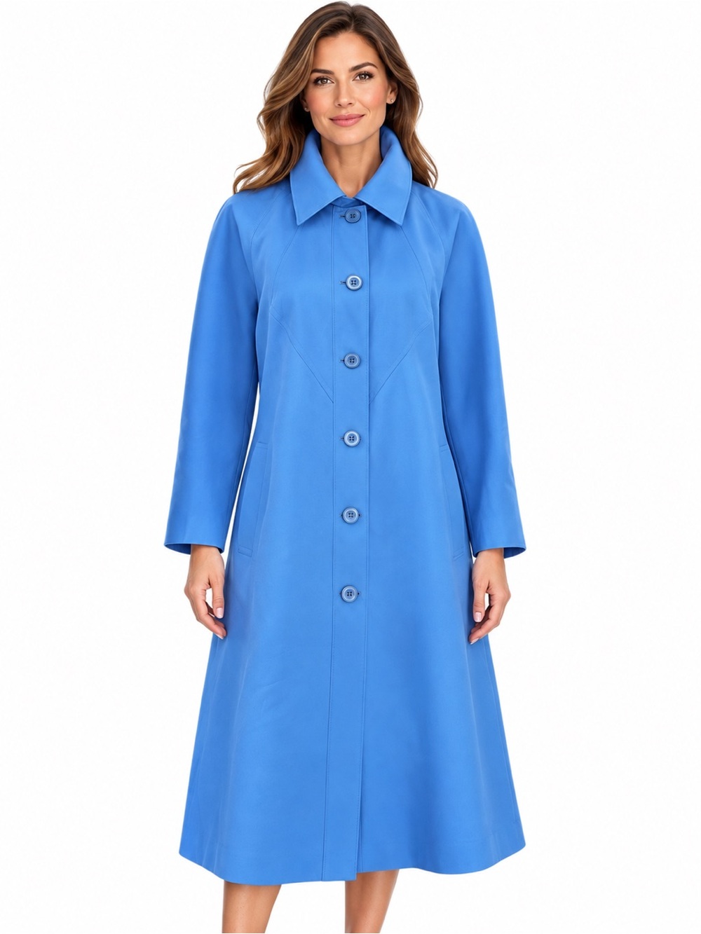 Vintage ILGWU Weather Or Not By Misty Harbor Mod Swing Autumn Blue Coat Size 16P